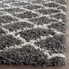 SAFAVIEH Dallas Shag Collection Area Rug – 5’1″ x 7’6″, Seafoam & Ivory, Trellis Design, Non-Shedding & Easy Care, 1.5-inch Thick Ideal for High Traffic Areas in Living Room, Bedroom (SGD258C)(Dark Grey/Ivory)