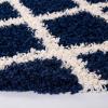 SAFAVIEH Dallas Shag Collection Area Rug – 5’1″ x 7’6″, Seafoam & Ivory, Trellis Design, Non-Shedding & Easy Care, 1.5-inch Thick Ideal for High Traffic Areas in Living Room, Bedroom (SGD258C)(Navy/Ivory)