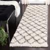 SAFAVIEH Dallas Shag Collection Area Rug – 5’1″ x 7’6″, Seafoam & Ivory, Trellis Design, Non-Shedding & Easy Care, 1.5-inch Thick Ideal for High Traffic Areas in Living Room, Bedroom (SGD258C)(Ivory/Dark Grey)