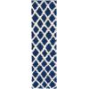 SAFAVIEH Dallas Shag Collection Area Rug – 5’1″ x 7’6″, Seafoam & Ivory, Trellis Design, Non-Shedding & Easy Care, 1.5-inch Thick Ideal for High Traffic Areas in Living Room, Bedroom (SGD258C)(Navy/Ivory)