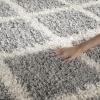 SAFAVIEH Dallas Shag Collection Area Rug – 5’1″ x 7’6″, Seafoam & Ivory, Trellis Design, Non-Shedding & Easy Care, 1.5-inch Thick Ideal for High Traffic Areas in Living Room, Bedroom (SGD258C)(Grey/Ivory)