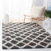 SAFAVIEH Dallas Shag Collection Area Rug – 5’1″ x 7’6″, Seafoam & Ivory, Trellis Design, Non-Shedding & Easy Care, 1.5-inch Thick Ideal for High Traffic Areas in Living Room, Bedroom (SGD258C)(Dark Grey/Ivory)