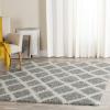 SAFAVIEH Dallas Shag Collection Area Rug – 5’1″ x 7’6″, Seafoam & Ivory, Trellis Design, Non-Shedding & Easy Care, 1.5-inch Thick Ideal for High Traffic Areas in Living Room, Bedroom (SGD258C)(Grey/Ivory)