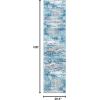 SAFAVIEH Evoke Collection 8′ x 10′ Ivory / Dark Grey EVK272G Modern Abstract Non-Shedding Living Room Bedroom Dining Home Office Area Rug(Light Blue/Grey)