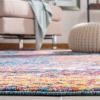 SAFAVIEH Evoke Collection 8′ x 10′ Ivory / Dark Grey EVK272G Modern Abstract Non-Shedding Living Room Bedroom Dining Home Office Area Rug(Navy/Orange)