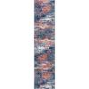 SAFAVIEH Evoke Collection 8′ x 10′ Ivory / Dark Grey EVK272G Modern Abstract Non-Shedding Living Room Bedroom Dining Home Office Area Rug(Navy/Orange)