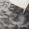 SAFAVIEH Faux Sheep Skin Collection 3′ x 5′ Ivory FSS235A Silken Glam 2.35-inch Thick Area Rug(Grey)