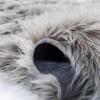 SAFAVIEH Faux Sheep Skin Collection 3′ x 5′ Ivory FSS235A Silken Glam 2.35-inch Thick Area Rug(Grey)
