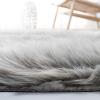 SAFAVIEH Faux Sheep Skin Collection 3′ x 5′ Ivory FSS235A Silken Glam 2.35-inch Thick Area Rug(Grey)