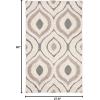 SAFAVIEH Florida Shag Collection Area Rug – 8’6″ x 12′, Cream & Smoke, Modern Ogee Design, Non-Shedding & Easy Care, 1.2-inch Thick Ideal for High Traffic Areas in Living Room, Bedroom (SG461-1179)(Cream/Light Blue)