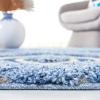 SAFAVIEH Florida Shag Collection Area Rug – 8’6″ x 12′, Cream & Smoke, Modern Ogee Design, Non-Shedding & Easy Care, 1.2-inch Thick Ideal for High Traffic Areas in Living Room, Bedroom (SG461-1179)(Blue/Ivory)