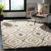 SAFAVIEH Florida Shag Collection Area Rug – 8’6″ x 12′, Cream & Smoke, Modern Ogee Design, Non-Shedding & Easy Care, 1.2-inch Thick Ideal for High Traffic Areas in Living Room, Bedroom (SG461-1179)(Cream/Smoke)