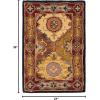 SAFAVIEH Heritage Collection Area Rug – 8’3″ x 11′, Multi, Handmade Traditional Oriental Wool, Ideal for High Traffic Areas in Living Room, Bedroom (HG512A)(Multi/Red)