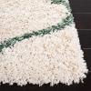 SAFAVIEH Hudson Shag Collection Area Rug – 5’3″ x 7’6″, Grey & Ivory, Moroccan Trellis Design, Non-Shedding & Easy Care, 2-inch Thick Ideal for High Traffic Areas in Living Room, Bedroom (SGH280B)(Ivory/Green)