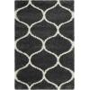 SAFAVIEH Hudson Shag Collection Area Rug – 5’3″ x 7’6″, Grey & Ivory, Moroccan Trellis Design, Non-Shedding & Easy Care, 2-inch Thick Ideal for High Traffic Areas in Living Room, Bedroom (SGH280B)(Dark Grey/Ivory)