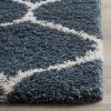 SAFAVIEH Hudson Shag Collection Area Rug – 5’3″ x 7’6″, Grey & Ivory, Moroccan Trellis Design, Non-Shedding & Easy Care, 2-inch Thick Ideal for High Traffic Areas in Living Room, Bedroom (SGH280B)(Slate Blue/Ivory)