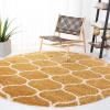 SAFAVIEH Hudson Shag Collection Area Rug – 5’3″ x 7’6″, Grey & Ivory, Moroccan Trellis Design, Non-Shedding & Easy Care, 2-inch Thick Ideal for High Traffic Areas in Living Room, Bedroom (SGH280B)(Gold/Ivory)