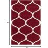 SAFAVIEH Hudson Shag Collection Area Rug – 5’3″ x 7’6″, Grey & Ivory, Moroccan Trellis Design, Non-Shedding & Easy Care, 2-inch Thick Ideal for High Traffic Areas in Living Room, Bedroom (SGH280B)(Red/Ivory)