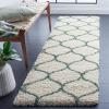 SAFAVIEH Hudson Shag Collection Area Rug – 5’3″ x 7’6″, Grey & Ivory, Moroccan Trellis Design, Non-Shedding & Easy Care, 2-inch Thick Ideal for High Traffic Areas in Living Room, Bedroom (SGH280B)(Ivory/Green)