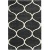 SAFAVIEH Hudson Shag Collection Area Rug – 5’3″ x 7’6″, Grey & Ivory, Moroccan Trellis Design, Non-Shedding & Easy Care, 2-inch Thick Ideal for High Traffic Areas in Living Room, Bedroom (SGH280B)(Dark Grey/Ivory)