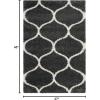 SAFAVIEH Hudson Shag Collection Area Rug – 5’3″ x 7’6″, Grey & Ivory, Moroccan Trellis Design, Non-Shedding & Easy Care, 2-inch Thick Ideal for High Traffic Areas in Living Room, Bedroom (SGH280B)(Dark Grey/Ivory)