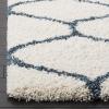 SAFAVIEH Hudson Shag Collection Area Rug – 5’3″ x 7’6″, Grey & Ivory, Moroccan Trellis Design, Non-Shedding & Easy Care, 2-inch Thick Ideal for High Traffic Areas in Living Room, Bedroom (SGH280B)(Ivory/Steel Blue)