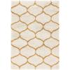 SAFAVIEH Hudson Shag Collection Area Rug – 5’3″ x 7’6″, Grey & Ivory, Moroccan Trellis Design, Non-Shedding & Easy Care, 2-inch Thick Ideal for High Traffic Areas in Living Room, Bedroom (SGH280B)(Ivory/Gold)