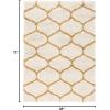 SAFAVIEH Hudson Shag Collection Area Rug – 5’3″ x 7’6″, Grey & Ivory, Moroccan Trellis Design, Non-Shedding & Easy Care, 2-inch Thick Ideal for High Traffic Areas in Living Room, Bedroom (SGH280B)(Ivory/Gold)