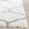 SAFAVIEH Hudson Shag Collection Area Rug – 5’3″ x 7’6″, Grey & Ivory, Moroccan Trellis Design, Non-Shedding & Easy Care, 2-inch Thick Ideal for High Traffic Areas in Living Room, Bedroom (SGH280B)(Ivory/Grey)