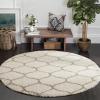SAFAVIEH Hudson Shag Collection Area Rug – 5’3″ x 7’6″, Grey & Ivory, Moroccan Trellis Design, Non-Shedding & Easy Care, 2-inch Thick Ideal for High Traffic Areas in Living Room, Bedroom (SGH280B)(Navy/Ivory)