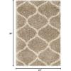 SAFAVIEH Hudson Shag Collection Area Rug – 5’3″ x 7’6″, Grey & Ivory, Moroccan Trellis Design, Non-Shedding & Easy Care, 2-inch Thick Ideal for High Traffic Areas in Living Room, Bedroom (SGH280B)(Beige/Ivory)