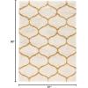SAFAVIEH Hudson Shag Collection Area Rug – 5’3″ x 7’6″, Grey & Ivory, Moroccan Trellis Design, Non-Shedding & Easy Care, 2-inch Thick Ideal for High Traffic Areas in Living Room, Bedroom (SGH280B)(Ivory/Gold)
