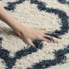 SAFAVIEH Hudson Shag Collection Area Rug – 6′ x 9′, Grey & Ivory, Moroccan Design, Non-Shedding & Easy Care, 2-inch Thick Ideal for High Traffic Areas in Living Room, Bedroom (SGH284B)(Ivory/Steel Blue)