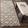 SAFAVIEH Hudson Shag Collection Area Rug – 6′ x 9′, Grey & Ivory, Moroccan Design, Non-Shedding & Easy Care, 2-inch Thick Ideal for High Traffic Areas in Living Room, Bedroom (SGH284B)(Ivory/Grey)