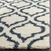 SAFAVIEH Hudson Shag Collection Area Rug – 6′ x 9′, Grey & Ivory, Moroccan Design, Non-Shedding & Easy Care, 2-inch Thick Ideal for High Traffic Areas in Living Room, Bedroom (SGH284B)(Ivory/Steel Blue)