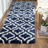 SAFAVIEH Hudson Shag Collection Area Rug – 6′ x 9′, Grey & Ivory, Moroccan Design, Non-Shedding & Easy Care, 2-inch Thick Ideal for High Traffic Areas in Living Room, Bedroom (SGH284B)(Navy/Ivory)