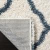 SAFAVIEH Hudson Shag Collection Area Rug – 8′ x 10′, Slate Blue & Ivory, Moroccan Trellis Design, Non-Shedding & Easy Care, 2-inch Thick Ideal for High Traffic Areas in Living Room, Bedroom (SGH283L)(Ivory/Steel Blue)