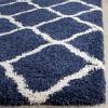 SAFAVIEH Hudson Shag Collection Area Rug – 8′ x 10′, Slate Blue & Ivory, Moroccan Trellis Design, Non-Shedding & Easy Care, 2-inch Thick Ideal for High Traffic Areas in Living Room, Bedroom (SGH283L)(Navy/Ivory)
