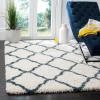 SAFAVIEH Hudson Shag Collection Area Rug – 8′ x 10′, Slate Blue & Ivory, Moroccan Trellis Design, Non-Shedding & Easy Care, 2-inch Thick Ideal for High Traffic Areas in Living Room, Bedroom (SGH283L)(Slate Blue/Ivory)