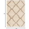 SAFAVIEH Hudson Shag Collection Area Rug – 8′ x 10′, Slate Blue & Ivory, Moroccan Trellis Design, Non-Shedding & Easy Care, 2-inch Thick Ideal for High Traffic Areas in Living Room, Bedroom (SGH283L)(Ivory/Beige)