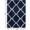 SAFAVIEH Hudson Shag Collection Area Rug – 8′ x 10′, Slate Blue & Ivory, Moroccan Trellis Design, Non-Shedding & Easy Care, 2-inch Thick Ideal for High Traffic Areas in Living Room, Bedroom (SGH283L)(Navy/Ivory)
