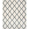 SAFAVIEH Hudson Shag Collection Area Rug – 8′ x 10′, Slate Blue & Ivory, Moroccan Trellis Design, Non-Shedding & Easy Care, 2-inch Thick Ideal for High Traffic Areas in Living Room, Bedroom (SGH283L)(Ivory / Slate Blue)