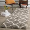 SAFAVIEH Hudson Shag Collection Area Rug – 8′ x 10′, Slate Blue & Ivory, Moroccan Trellis Design, Non-Shedding & Easy Care, 2-inch Thick Ideal for High Traffic Areas in Living Room, Bedroom (SGH283L)(Red/Ivory)