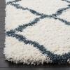SAFAVIEH Hudson Shag Collection Area Rug – 8′ x 10′, Slate Blue & Ivory, Moroccan Trellis Design, Non-Shedding & Easy Care, 2-inch Thick Ideal for High Traffic Areas in Living Room, Bedroom (SGH283L)(Ivory / Slate Blue)