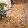 SAFAVIEH Madison Collection Area Rug – 5’1″ x 7’6″, Light Blue & Orange, Boho Chic Medallion Design, Non-Shedding & Easy Care, Ideal for High Traffic Areas in Living Room, Bedroom (MAD133A)(Orange/Fuchsia)