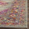 SAFAVIEH Madison Collection Area Rug – 5’1″ x 7’6″, Light Blue & Orange, Boho Chic Medallion Design, Non-Shedding & Easy Care, Ideal for High Traffic Areas in Living Room, Bedroom (MAD133A)(Light Grey/Fuchsia)