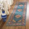SAFAVIEH Madison Collection Area Rug – 5’1″ x 7’6″, Light Blue & Orange, Boho Chic Medallion Design, Non-Shedding & Easy Care, Ideal for High Traffic Areas in Living Room, Bedroom (MAD133A)(Light Blue/Orange)