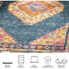 SAFAVIEH Madison Collection Area Rug – 5’1″ x 7’6″, Light Blue & Orange, Boho Chic Medallion Design, Non-Shedding & Easy Care, Ideal for High Traffic Areas in Living Room, Bedroom (MAD133A)(Blue/Fuchsia)