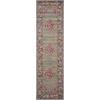 SAFAVIEH Madison Collection Area Rug – 5’1″ x 7’6″, Light Blue & Orange, Boho Chic Medallion Design, Non-Shedding & Easy Care, Ideal for High Traffic Areas in Living Room, Bedroom (MAD133A)(Light Grey/Fuchsia)