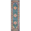 SAFAVIEH Madison Collection Area Rug – 5’1″ x 7’6″, Light Blue & Orange, Boho Chic Medallion Design, Non-Shedding & Easy Care, Ideal for High Traffic Areas in Living Room, Bedroom (MAD133A)(Light Blue/Orange)